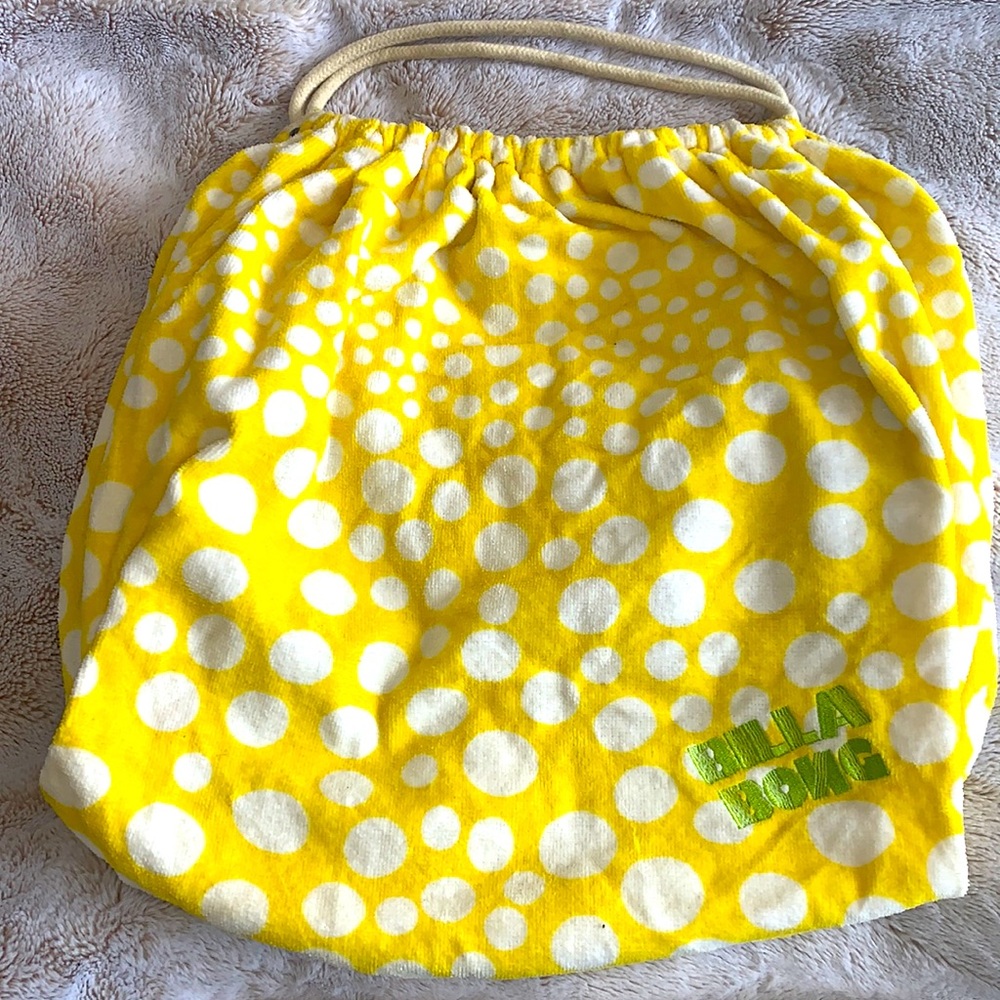 Billabong beach bag large yellow and white brand new